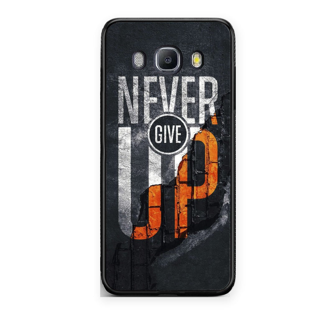 Θήκη Samsung Galaxy J7 2016 Never Give Up από τη Smartfits με σχέδιο στο πίσω μέρος και μαύρο περίβλημα | Samsung Galaxy J7 2016 Never Give Up case with colorful back and black bezels