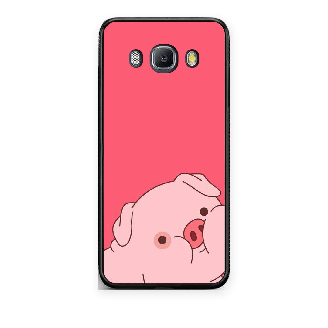 Θήκη Samsung Galaxy J7 2016 Pig Love 1 από τη Smartfits με σχέδιο στο πίσω μέρος και μαύρο περίβλημα | Samsung Galaxy J7 2016 Pig Love 1 case with colorful back and black bezels