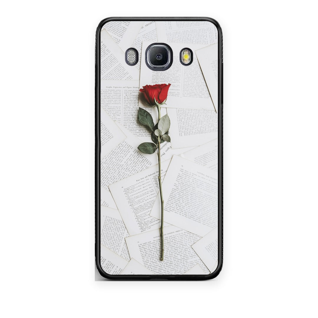 Θήκη Samsung Galaxy J7 2016 Red Rose από τη Smartfits με σχέδιο στο πίσω μέρος και μαύρο περίβλημα | Samsung Galaxy J7 2016 Red Rose case with colorful back and black bezels