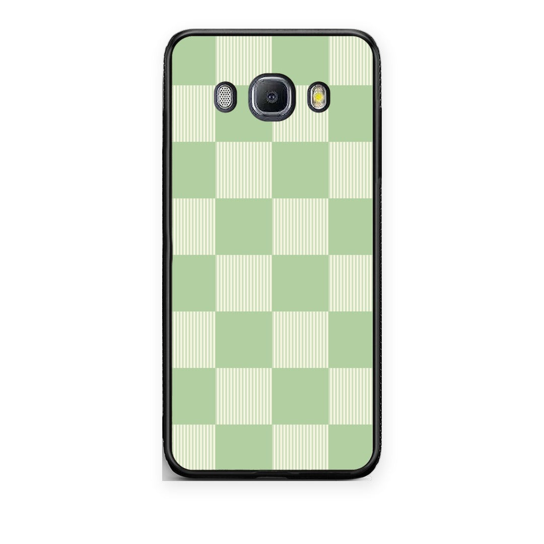 Θήκη Samsung Galaxy J7 2016 Sage and Cream Striped Checks από τη Smartfits με σχέδιο στο πίσω μέρος και μαύρο περίβλημα | Samsung Galaxy J7 2016 Sage and Cream Striped Checks case with colorful back and black bezels