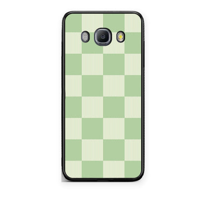 Θήκη Samsung Galaxy J7 2016 Sage and Cream Striped Checks από τη Smartfits με σχέδιο στο πίσω μέρος και μαύρο περίβλημα | Samsung Galaxy J7 2016 Sage and Cream Striped Checks case with colorful back and black bezels