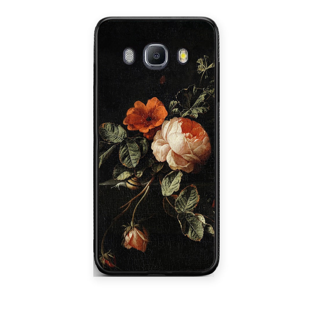 Θήκη Samsung Galaxy J7 2016 Vintage Roses από τη Smartfits με σχέδιο στο πίσω μέρος και μαύρο περίβλημα | Samsung Galaxy J7 2016 Vintage Roses case with colorful back and black bezels