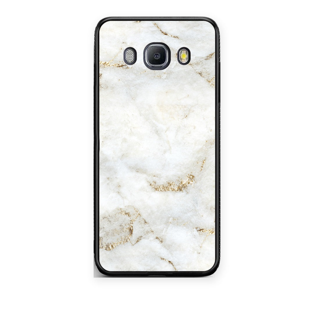 Θήκη Samsung Galaxy J7 2016 White Gold Marble από τη Smartfits με σχέδιο στο πίσω μέρος και μαύρο περίβλημα | Samsung Galaxy J7 2016 White Gold Marble case with colorful back and black bezels