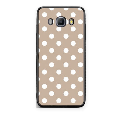 Θήκη Samsung Galaxy J7 2016 White Polka Dots on Taupe από τη Smartfits με σχέδιο στο πίσω μέρος και μαύρο περίβλημα | Samsung Galaxy J7 2016 White Polka Dots on Taupe case with colorful back and black bezels