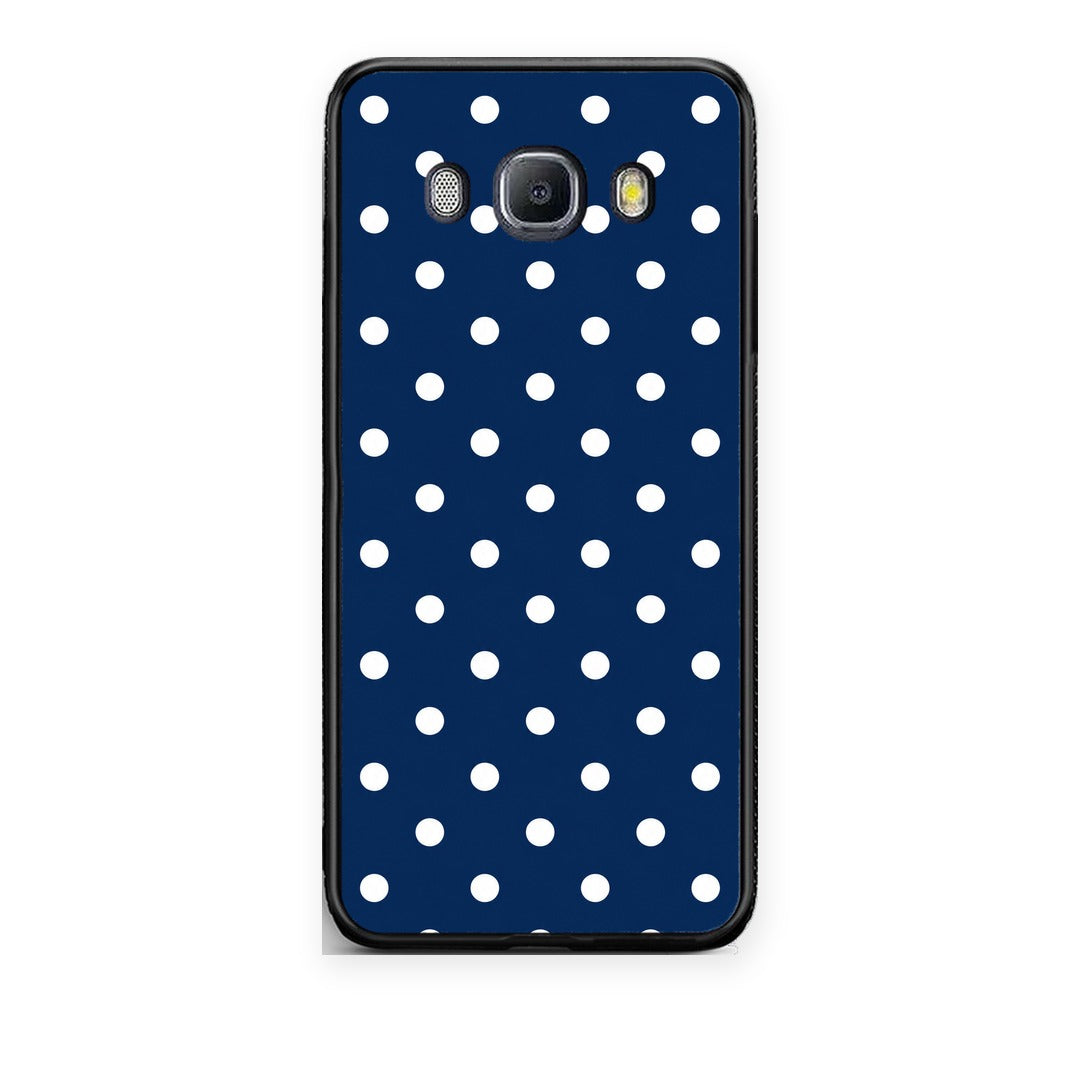 Θήκη Samsung Galaxy J7 2016 White Small Polka Dots on Navy από τη Smartfits με σχέδιο στο πίσω μέρος και μαύρο περίβλημα | Samsung Galaxy J7 2016 White Small Polka Dots on Navy case with colorful back and black bezels