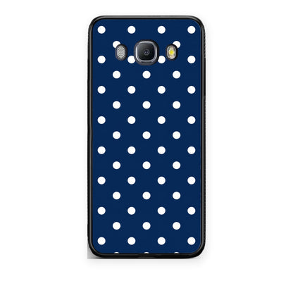 Θήκη Samsung Galaxy J7 2016 White Small Polka Dots on Navy από τη Smartfits με σχέδιο στο πίσω μέρος και μαύρο περίβλημα | Samsung Galaxy J7 2016 White Small Polka Dots on Navy case with colorful back and black bezels