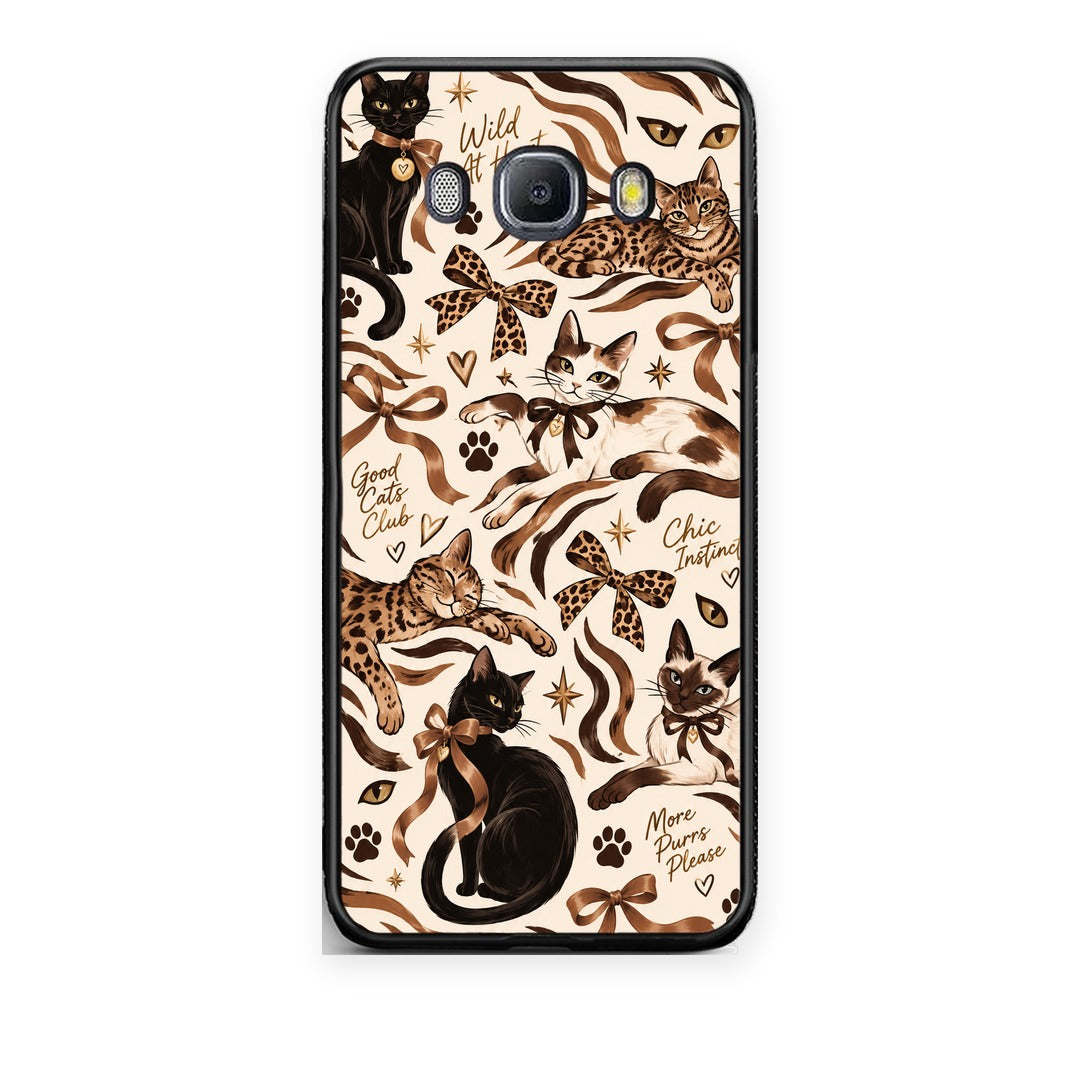 Θήκη Samsung Galaxy J7 2016 Wild Cats and Animal Print Collage από τη Smartfits με σχέδιο στο πίσω μέρος και μαύρο περίβλημα | Samsung Galaxy J7 2016 Wild Cats and Animal Print Collage case with colorful back and black bezels