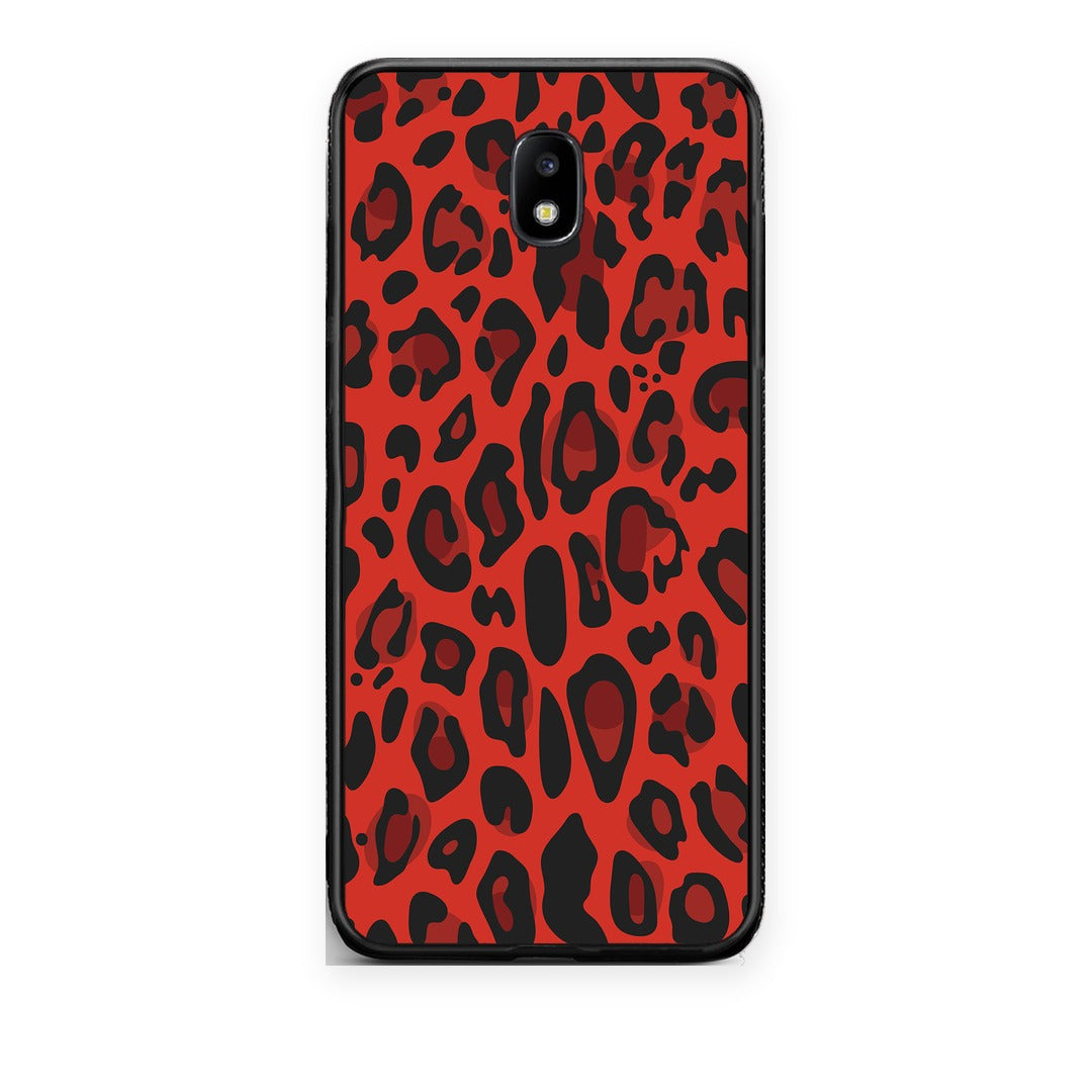 Θήκη Samsung Galaxy J7 2017 Animal Red Leopard από τη Smartfits με σχέδιο στο πίσω μέρος και μαύρο περίβλημα | Samsung Galaxy J7 2017 Animal Red Leopard case with colorful back and black bezels