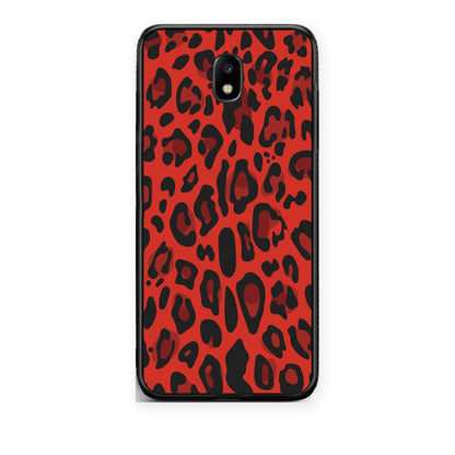 Θήκη Samsung Galaxy J7 2017 Animal Red Leopard από τη Smartfits με σχέδιο στο πίσω μέρος και μαύρο περίβλημα | Samsung Galaxy J7 2017 Animal Red Leopard case with colorful back and black bezels