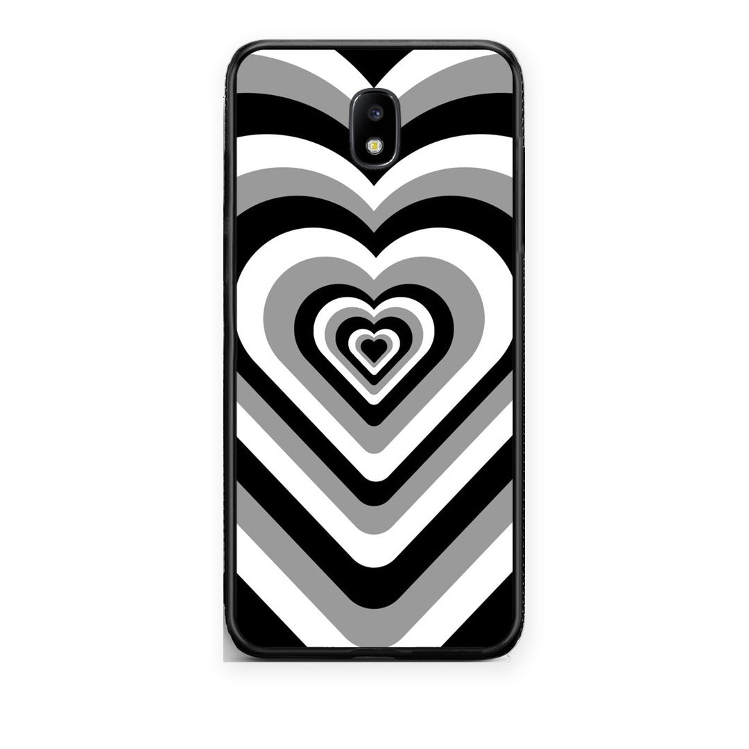 Θήκη Samsung Galaxy J7 2017 Black Hearts από τη Smartfits με σχέδιο στο πίσω μέρος και μαύρο περίβλημα | Samsung Galaxy J7 2017 Black Hearts case with colorful back and black bezels