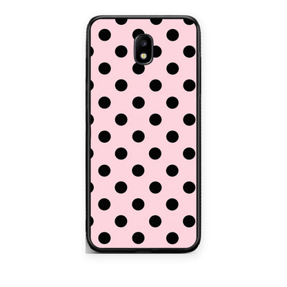 Θήκη Samsung Galaxy J7 2017 Black Polka Dots on Pink από τη Smartfits με σχέδιο στο πίσω μέρος και μαύρο περίβλημα | Samsung Galaxy J7 2017 Black Polka Dots on Pink case with colorful back and black bezels