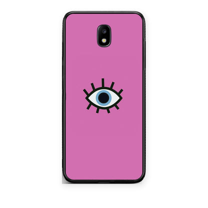 Θήκη Samsung Galaxy J7 2017 Blue Eye Pink από τη Smartfits με σχέδιο στο πίσω μέρος και μαύρο περίβλημα | Samsung Galaxy J7 2017 Blue Eye Pink case with colorful back and black bezels