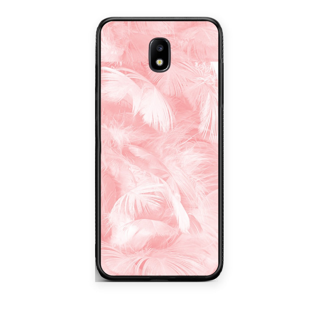 Θήκη Samsung Galaxy J7 2017 Boho Pink Feather από τη Smartfits με σχέδιο στο πίσω μέρος και μαύρο περίβλημα | Samsung Galaxy J7 2017 Boho Pink Feather case with colorful back and black bezels
