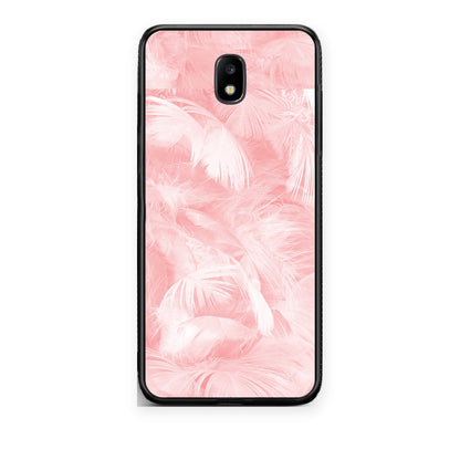 Θήκη Samsung Galaxy J7 2017 Boho Pink Feather από τη Smartfits με σχέδιο στο πίσω μέρος και μαύρο περίβλημα | Samsung Galaxy J7 2017 Boho Pink Feather case with colorful back and black bezels