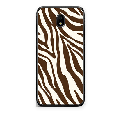 Θήκη Samsung Galaxy J7 2017 Brown and Cream Zebra Stripes από τη Smartfits με σχέδιο στο πίσω μέρος και μαύρο περίβλημα | Samsung Galaxy J7 2017 Brown and Cream Zebra Stripes case with colorful back and black bezels