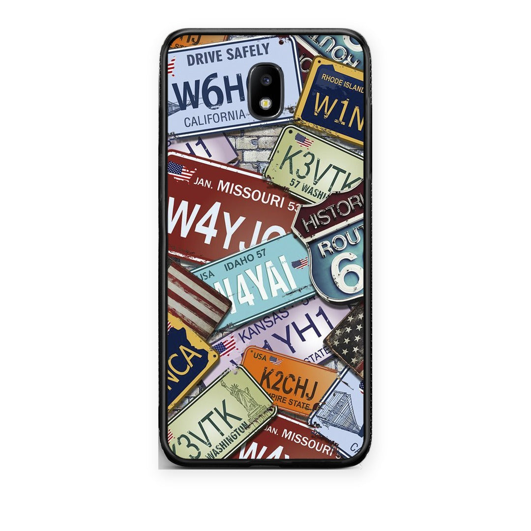 Θήκη Samsung Galaxy J7 2017 Car Plates από τη Smartfits με σχέδιο στο πίσω μέρος και μαύρο περίβλημα | Samsung Galaxy J7 2017 Car Plates case with colorful back and black bezels