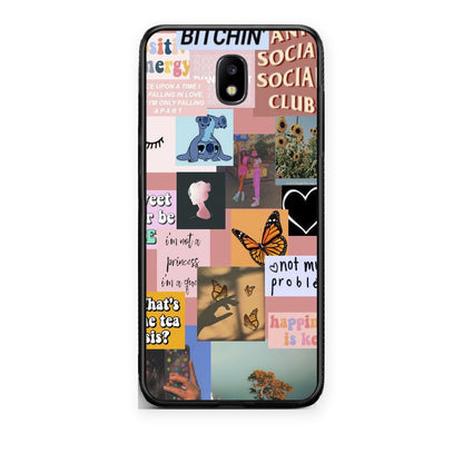 Θήκη Samsung Galaxy J7 2017 Collage Bitchin από τη Smartfits με σχέδιο στο πίσω μέρος και μαύρο περίβλημα | Samsung Galaxy J7 2017 Collage Bitchin case with colorful back and black bezels