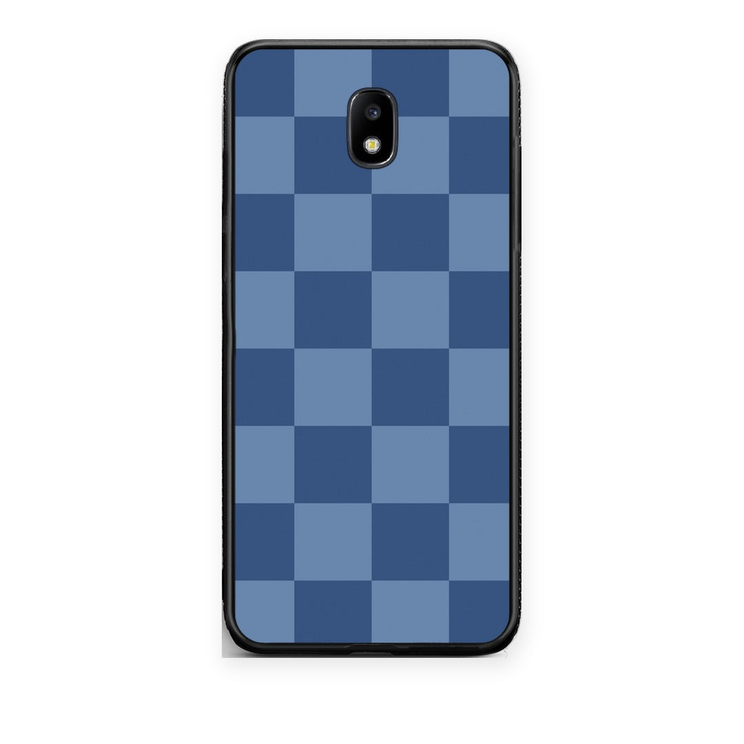 Θήκη Samsung Galaxy J7 2017 Denim Blue Checkerboard από τη Smartfits με σχέδιο στο πίσω μέρος και μαύρο περίβλημα | Samsung Galaxy J7 2017 Denim Blue Checkerboard case with colorful back and black bezels