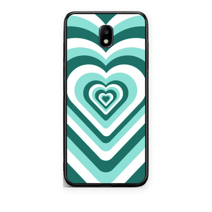 Θήκη Samsung Galaxy J7 2017 Green Hearts από τη Smartfits με σχέδιο στο πίσω μέρος και μαύρο περίβλημα | Samsung Galaxy J7 2017 Green Hearts case with colorful back and black bezels