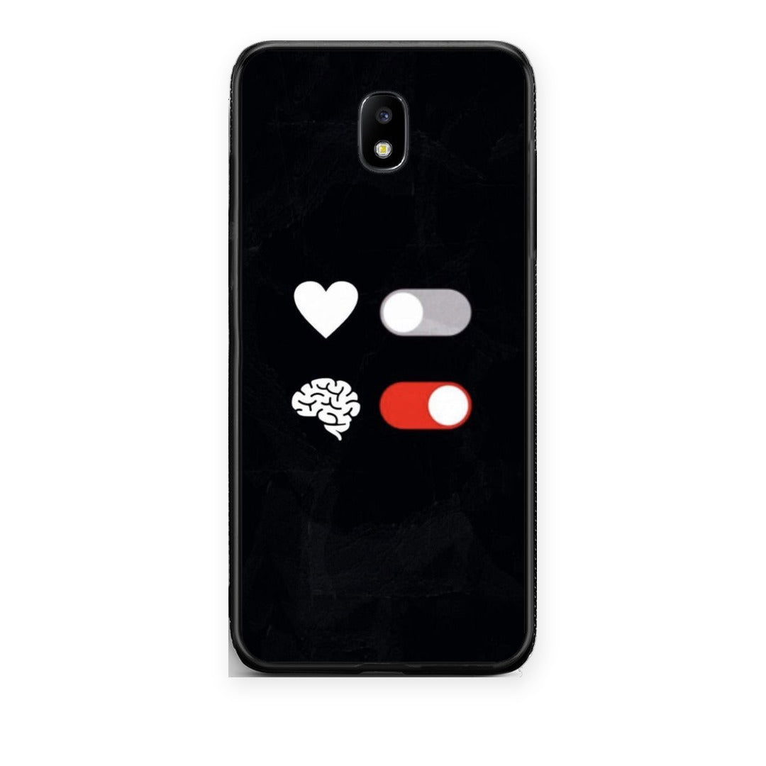 Θήκη Samsung Galaxy J7 2017 Heart Vs Brain από τη Smartfits με σχέδιο στο πίσω μέρος και μαύρο περίβλημα | Samsung Galaxy J7 2017 Heart Vs Brain case with colorful back and black bezels