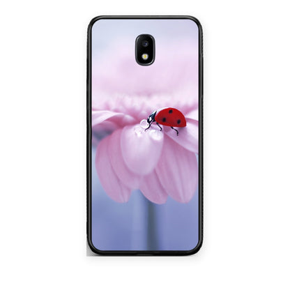 Θήκη Samsung Galaxy J7 2017 Ladybug Flower από τη Smartfits με σχέδιο στο πίσω μέρος και μαύρο περίβλημα | Samsung Galaxy J7 2017 Ladybug Flower case with colorful back and black bezels