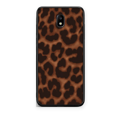 Θήκη Samsung Galaxy J7 2017 Leopard Print Dark Brown από τη Smartfits με σχέδιο στο πίσω μέρος και μαύρο περίβλημα | Samsung Galaxy J7 2017 Leopard Print Dark Brown case with colorful back and black bezels