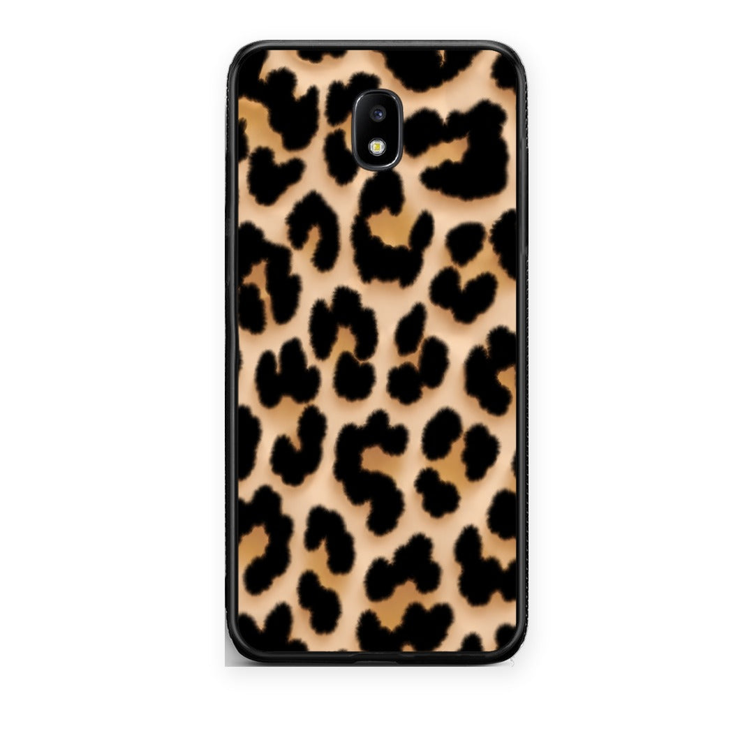 Θήκη Samsung Galaxy J7 2017 Leopard Print Tan Large από τη Smartfits με σχέδιο στο πίσω μέρος και μαύρο περίβλημα | Samsung Galaxy J7 2017 Leopard Print Tan Large case with colorful back and black bezels