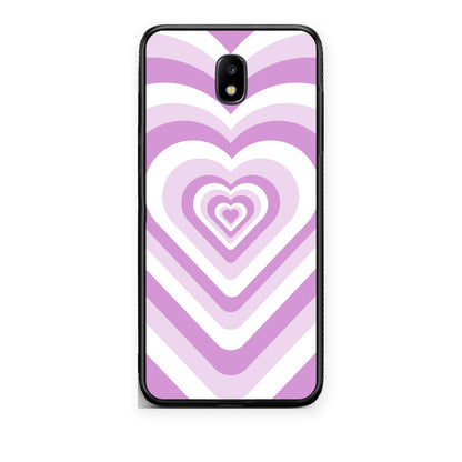 Θήκη Samsung Galaxy J7 2017 Lilac Hearts από τη Smartfits με σχέδιο στο πίσω μέρος και μαύρο περίβλημα | Samsung Galaxy J7 2017 Lilac Hearts case with colorful back and black bezels