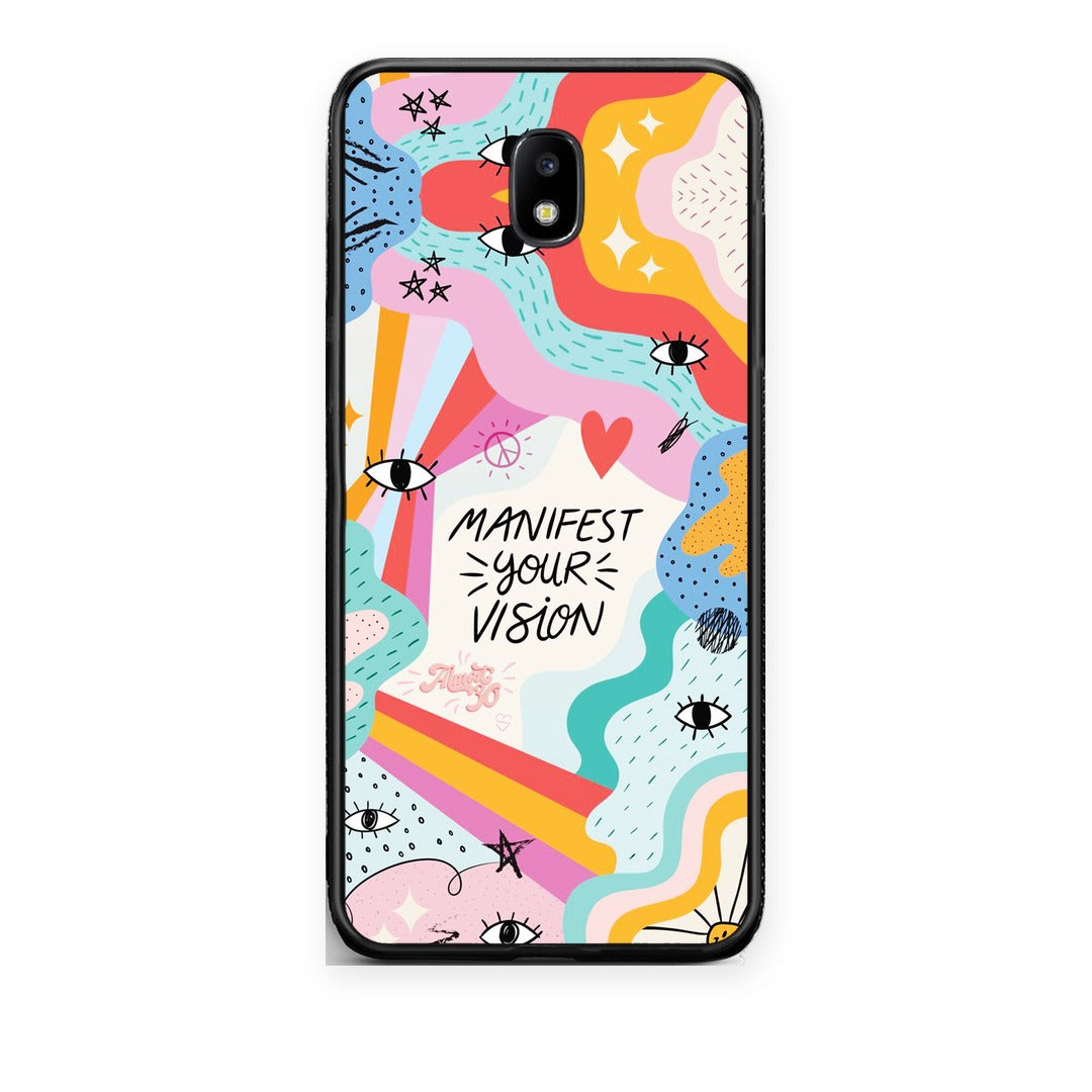 Θήκη Samsung Galaxy J7 2017 Manifest Your Vision από τη Smartfits με σχέδιο στο πίσω μέρος και μαύρο περίβλημα | Samsung Galaxy J7 2017 Manifest Your Vision case with colorful back and black bezels