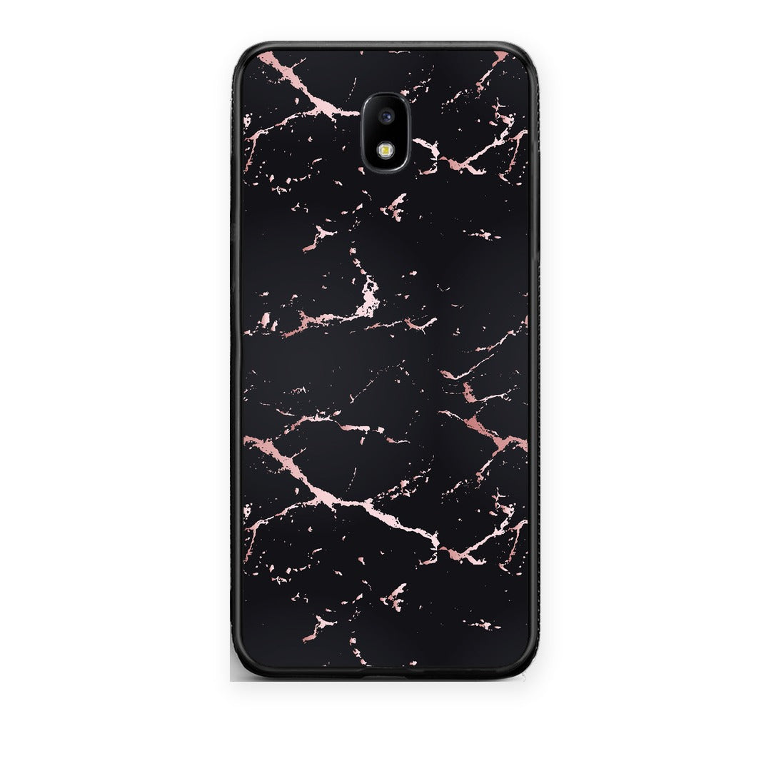 Θήκη Samsung Galaxy J7 2017 Marble Black Rosegold από τη Smartfits με σχέδιο στο πίσω μέρος και μαύρο περίβλημα | Samsung Galaxy J7 2017 Marble Black Rosegold case with colorful back and black bezels