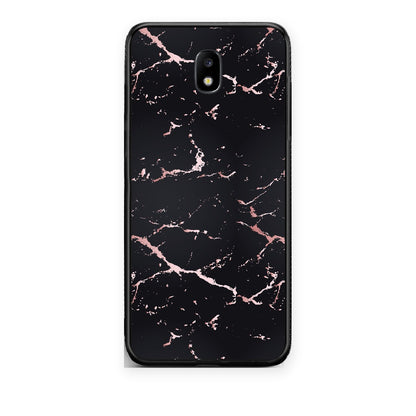 Θήκη Samsung Galaxy J7 2017 Marble Black Rosegold από τη Smartfits με σχέδιο στο πίσω μέρος και μαύρο περίβλημα | Samsung Galaxy J7 2017 Marble Black Rosegold case with colorful back and black bezels