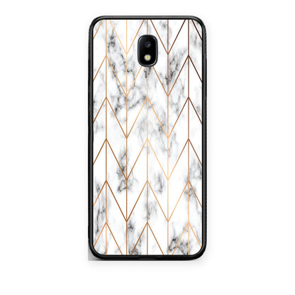 Θήκη Samsung Galaxy J7 2017 Marble Gold Geometric από τη Smartfits με σχέδιο στο πίσω μέρος και μαύρο περίβλημα | Samsung Galaxy J7 2017 Marble Gold Geometric case with colorful back and black bezels