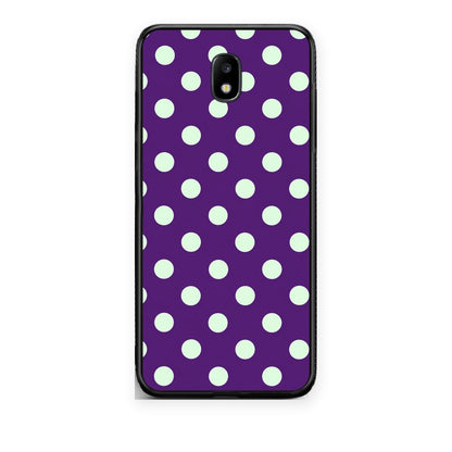 Θήκη Samsung Galaxy J7 2017 Mint Polka Dots on Purple από τη Smartfits με σχέδιο στο πίσω μέρος και μαύρο περίβλημα | Samsung Galaxy J7 2017 Mint Polka Dots on Purple case with colorful back and black bezels