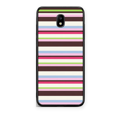 Θήκη Samsung Galaxy J7 2017 Multicolour Horizontal Stripes από τη Smartfits με σχέδιο στο πίσω μέρος και μαύρο περίβλημα | Samsung Galaxy J7 2017 Multicolour Horizontal Stripes case with colorful back and black bezels
