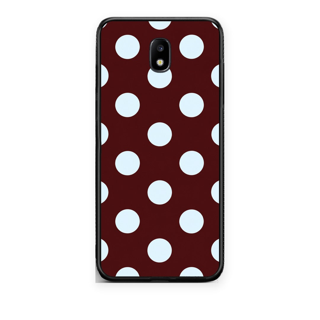 Θήκη Samsung Galaxy J7 2017 Pale Blue Large Polka Dots on Burgundy από τη Smartfits με σχέδιο στο πίσω μέρος και μαύρο περίβλημα | Samsung Galaxy J7 2017 Pale Blue Large Polka Dots on Burgundy case with colorful back and black bezels
