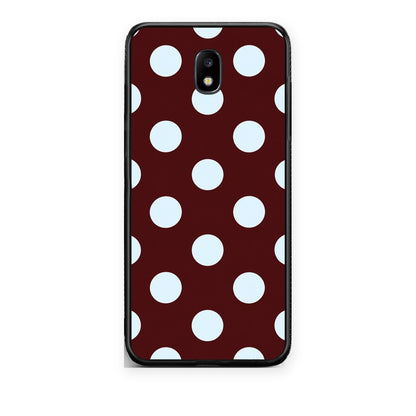 Θήκη Samsung Galaxy J7 2017 Pale Blue Large Polka Dots on Burgundy από τη Smartfits με σχέδιο στο πίσω μέρος και μαύρο περίβλημα | Samsung Galaxy J7 2017 Pale Blue Large Polka Dots on Burgundy case with colorful back and black bezels