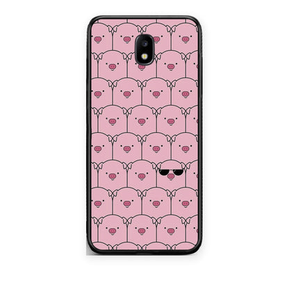 Θήκη Samsung Galaxy J7 2017 Pig Glasses από τη Smartfits με σχέδιο στο πίσω μέρος και μαύρο περίβλημα | Samsung Galaxy J7 2017 Pig Glasses case with colorful back and black bezels