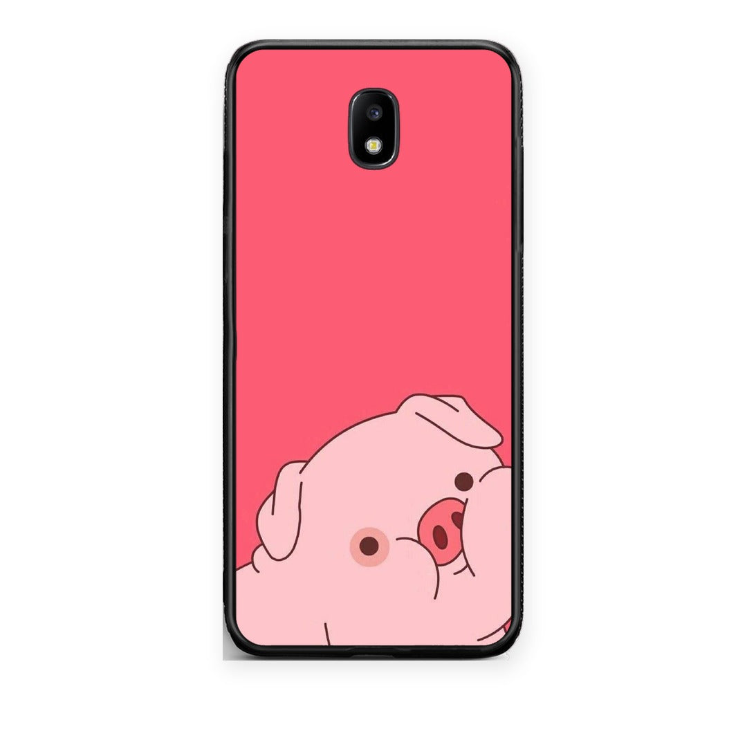 Θήκη Samsung Galaxy J7 2017 Pig Love 1 από τη Smartfits με σχέδιο στο πίσω μέρος και μαύρο περίβλημα | Samsung Galaxy J7 2017 Pig Love 1 case with colorful back and black bezels