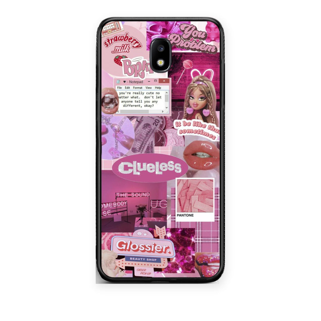 Θήκη Samsung Galaxy J7 2017 Pink Love από τη Smartfits με σχέδιο στο πίσω μέρος και μαύρο περίβλημα | Samsung Galaxy J7 2017 Pink Love case with colorful back and black bezels