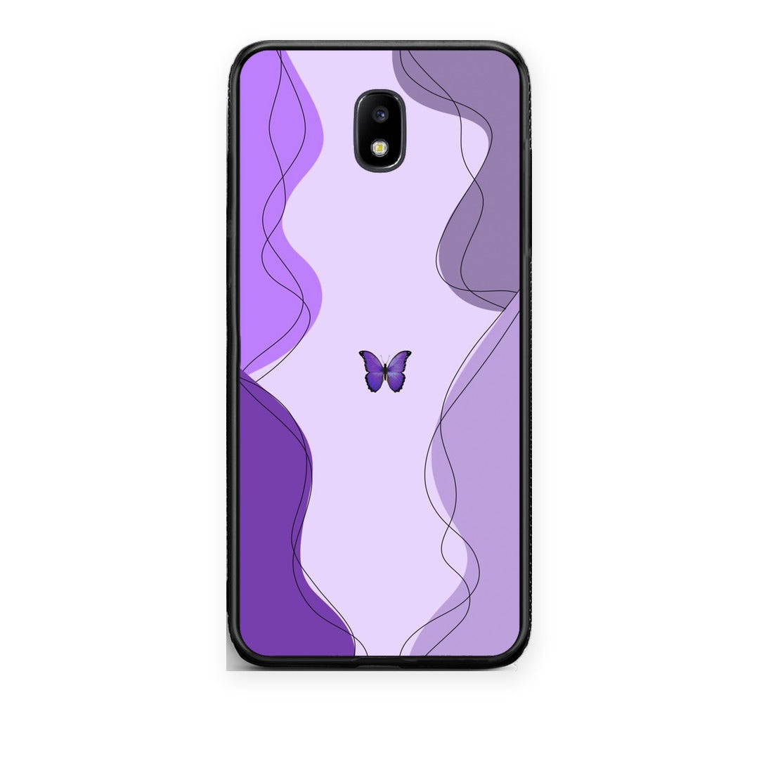 Θήκη Samsung Galaxy J7 2017 Purple Mariposa από τη Smartfits με σχέδιο στο πίσω μέρος και μαύρο περίβλημα | Samsung Galaxy J7 2017 Purple Mariposa case with colorful back and black bezels