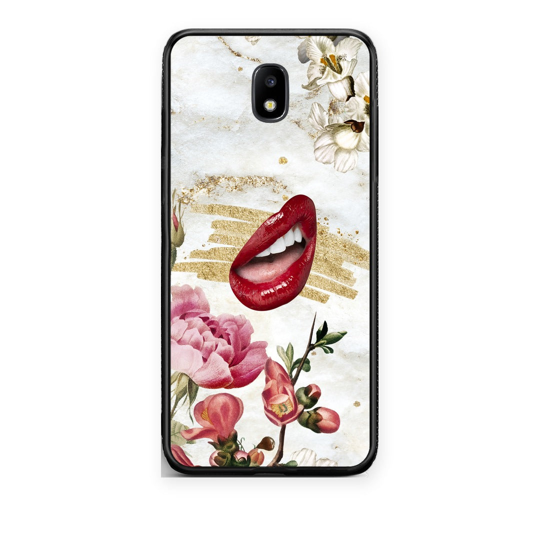 Θήκη Samsung Galaxy J7 2017 Red Lips από τη Smartfits με σχέδιο στο πίσω μέρος και μαύρο περίβλημα | Samsung Galaxy J7 2017 Red Lips case with colorful back and black bezels