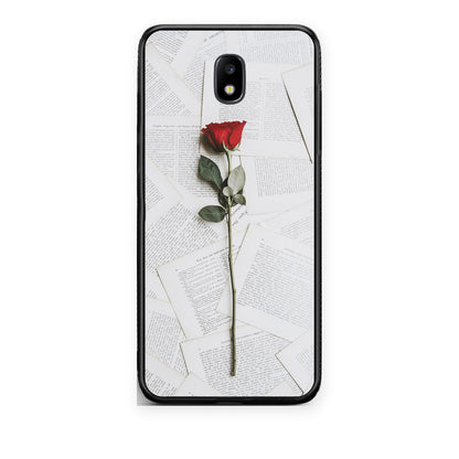 Θήκη Samsung Galaxy J7 2017 Red Rose από τη Smartfits με σχέδιο στο πίσω μέρος και μαύρο περίβλημα | Samsung Galaxy J7 2017 Red Rose case with colorful back and black bezels