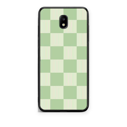 Θήκη Samsung Galaxy J7 2017 Sage and Cream Striped Checks από τη Smartfits με σχέδιο στο πίσω μέρος και μαύρο περίβλημα | Samsung Galaxy J7 2017 Sage and Cream Striped Checks case with colorful back and black bezels