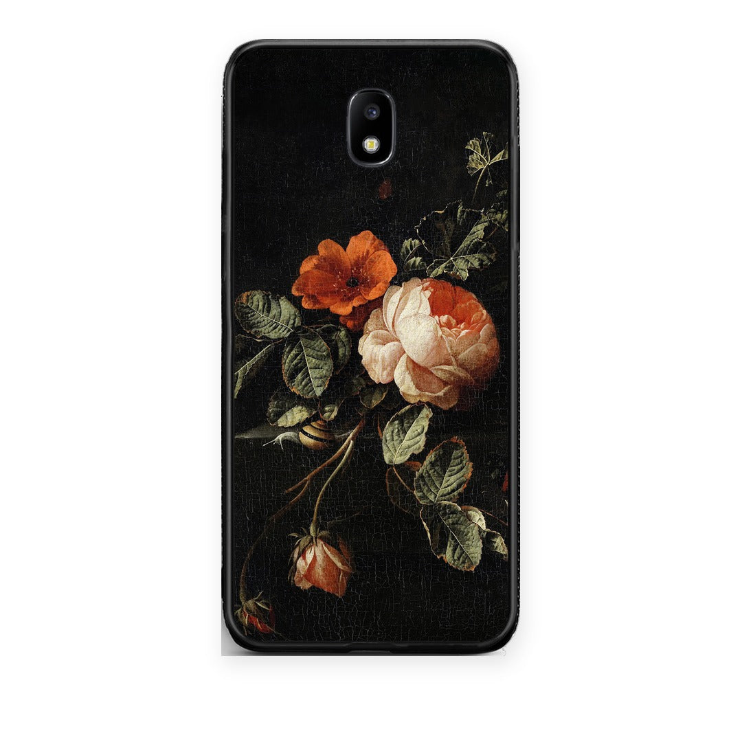 Θήκη Samsung Galaxy J7 2017 Vintage Roses από τη Smartfits με σχέδιο στο πίσω μέρος και μαύρο περίβλημα | Samsung Galaxy J7 2017 Vintage Roses case with colorful back and black bezels