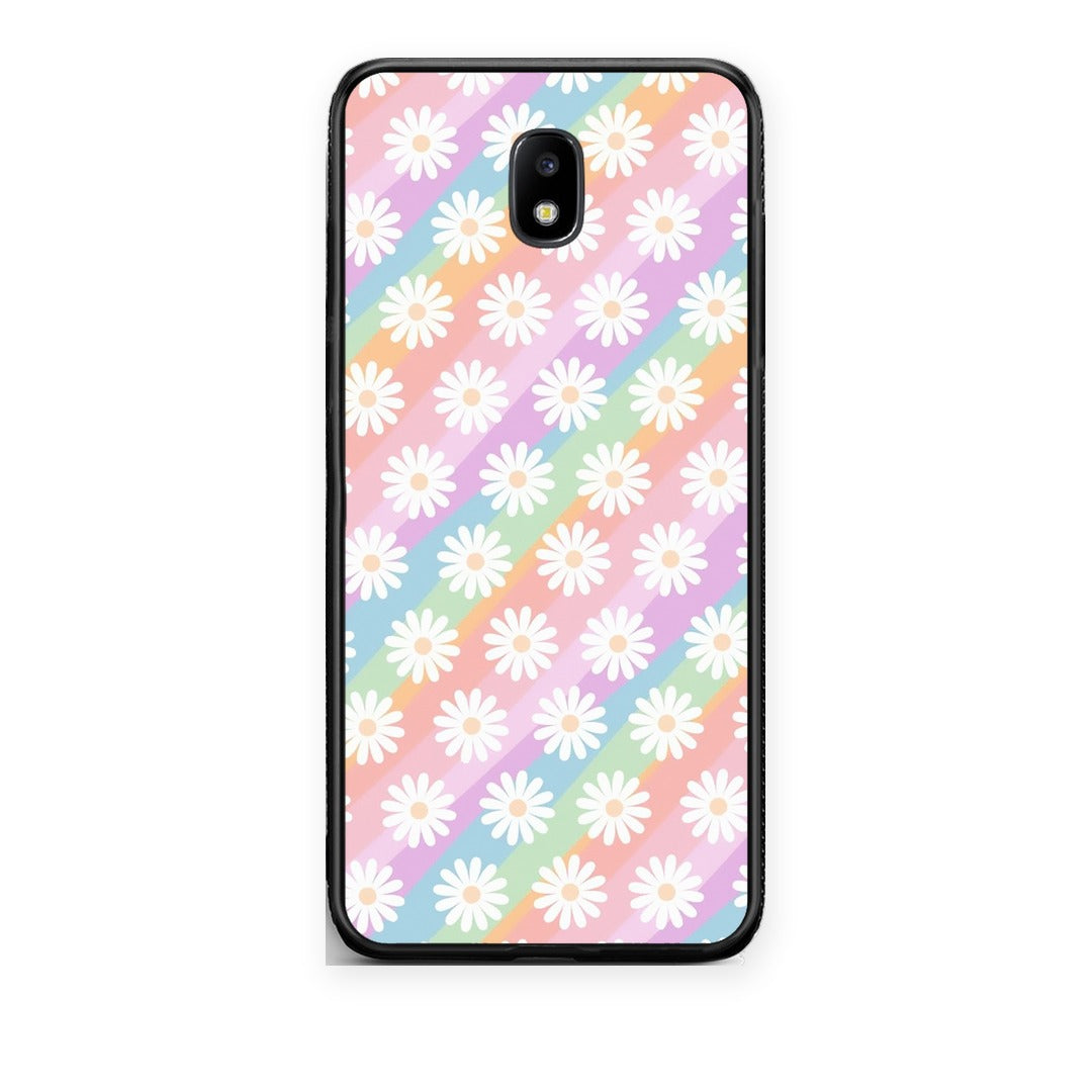 Θήκη Samsung Galaxy J7 2017 White Daisies από τη Smartfits με σχέδιο στο πίσω μέρος και μαύρο περίβλημα | Samsung Galaxy J7 2017 White Daisies case with colorful back and black bezels