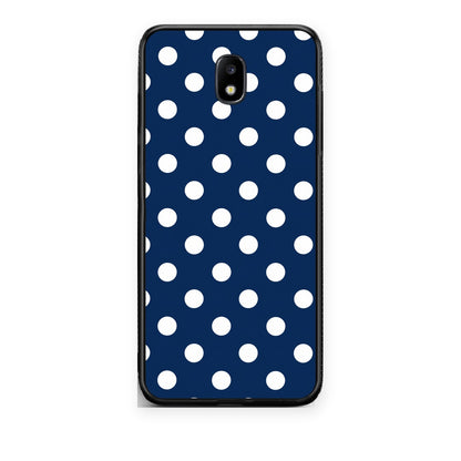 Θήκη Samsung Galaxy J7 2017 White Large Polka Dots on Navy από τη Smartfits με σχέδιο στο πίσω μέρος και μαύρο περίβλημα | Samsung Galaxy J7 2017 White Large Polka Dots on Navy case with colorful back and black bezels