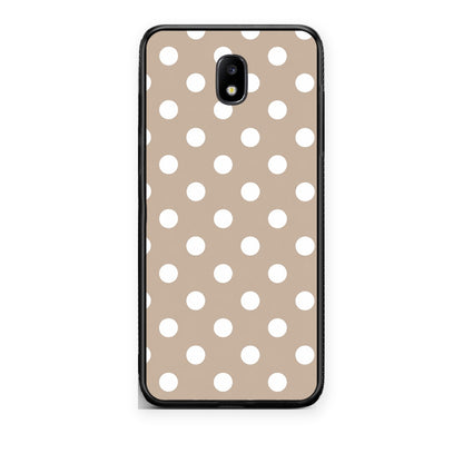 Θήκη Samsung Galaxy J7 2017 White Polka Dots on Taupe από τη Smartfits με σχέδιο στο πίσω μέρος και μαύρο περίβλημα | Samsung Galaxy J7 2017 White Polka Dots on Taupe case with colorful back and black bezels