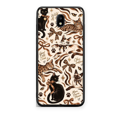 Θήκη Samsung Galaxy J7 2017 Wild Cats and Animal Print Collage από τη Smartfits με σχέδιο στο πίσω μέρος και μαύρο περίβλημα | Samsung Galaxy J7 2017 Wild Cats and Animal Print Collage case with colorful back and black bezels