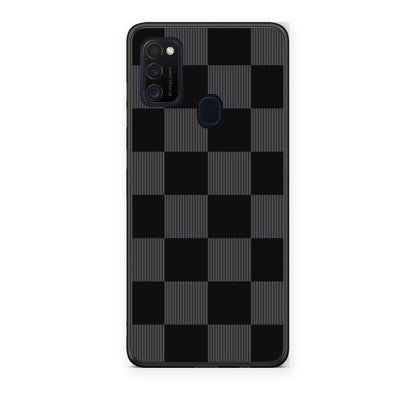 Θήκη Samsung Galaxy M21 / M30s Black and Charcoal Striped Checks από τη Smartfits με σχέδιο στο πίσω μέρος και μαύρο περίβλημα | Samsung Galaxy M21 / M30s Black and Charcoal Striped Checks case with colorful back and black bezels