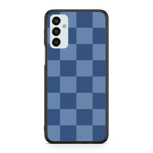Θήκη Samsung Galaxy M23 / F23 Denim Blue Checkerboard από τη Smartfits με σχέδιο στο πίσω μέρος και μαύρο περίβλημα | Samsung Galaxy M23 / F23 Denim Blue Checkerboard case with colorful back and black bezels